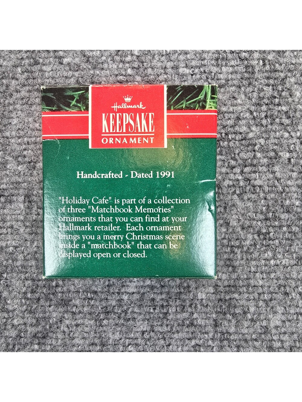 Hallmark Keepsake Holiday Cafe 1991 Matchbox Memories Ornament with Box - Picture 6 of 6